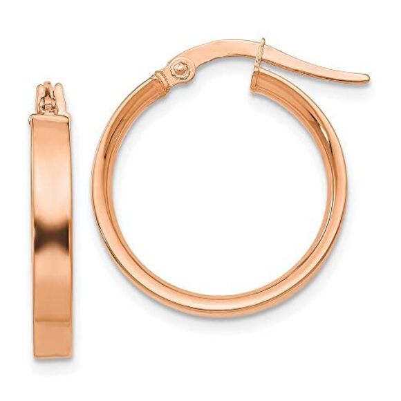 Kazi Luxury 14K Rose Gold 3mm Small Hoop Earrings